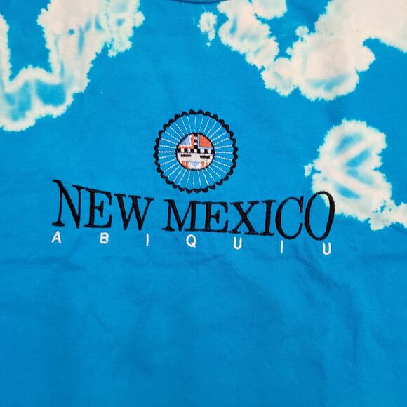 Vintage New-Mexico Crop-Top Shirt Womens Medium 19x18 Blue - Picture 4 of 11